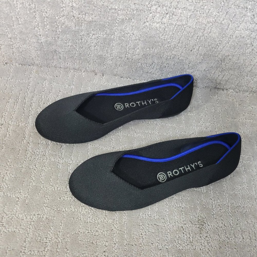 Rothy's The Flat Black Solid Slip On Ballet Shoes Women's Size US 8.5, 9.5, 10 - Picture 9 of 11